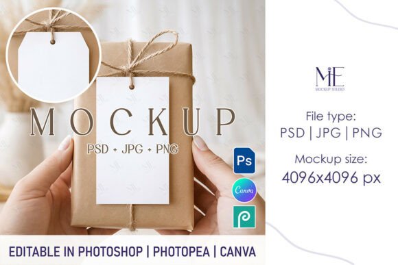 Download Gift Tag Mockup Holiday Thank You Label - Holiday Collection