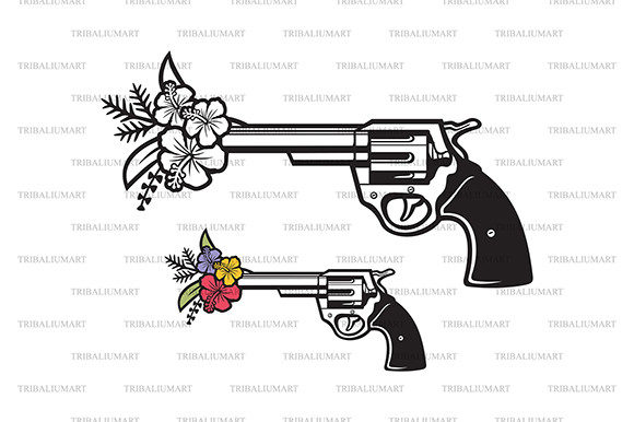Download Revolver with Flowers - Revolver Collection