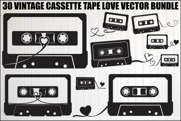 Download Vintage Cassette Tape Love Bundle - Premium Resources