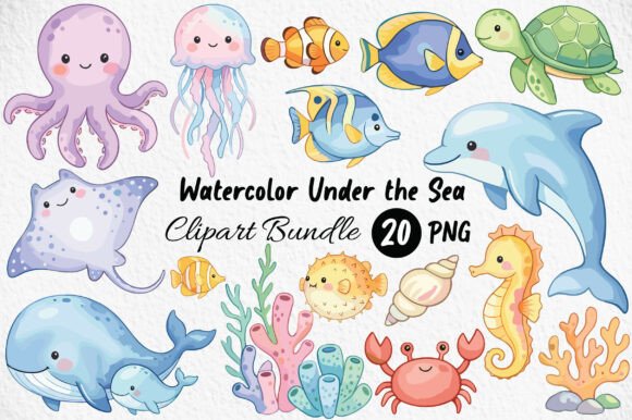 Download Watercolor Under the Sea Clipart - Under the sea Collection