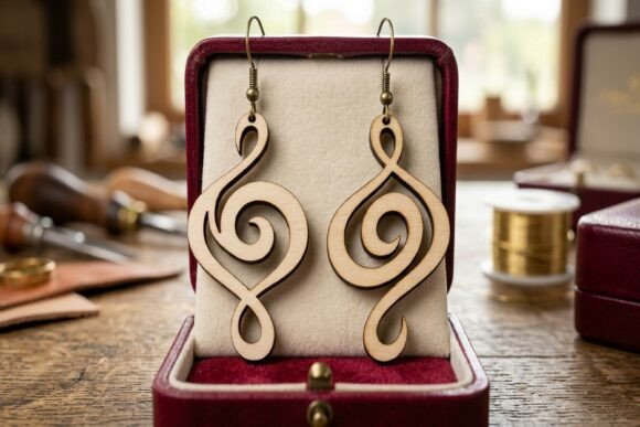 Download Elegant Treble Clef Inspired Earring - Premium Resources